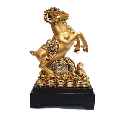【招财进宝小羊镀金摆件 开业乔迁风水礼品 羊年特供工艺品批发】价格,厂家,图片,塑料、树脂工艺品,深圳千艺坊礼品-