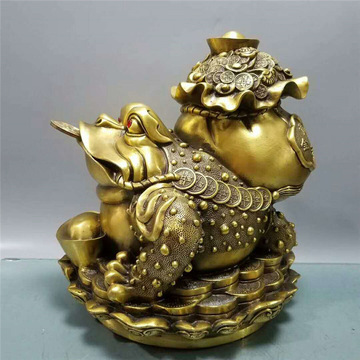 吉善缘纯铜金蟾摆件元宝金蟾铜器工艺品铜器厂家批发9997.
